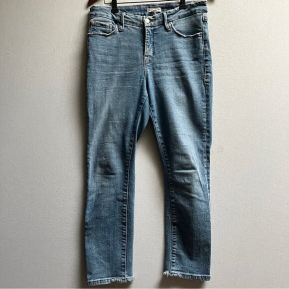 Good American Distress Denim Jeans Sz 8 - Picture 1 of 13